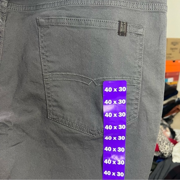 NWT‎ BUFFALO David Bitton Tall Gray Men Pants 40x30 Slim Straight Stretch Cotton - Picture 8 of 11
